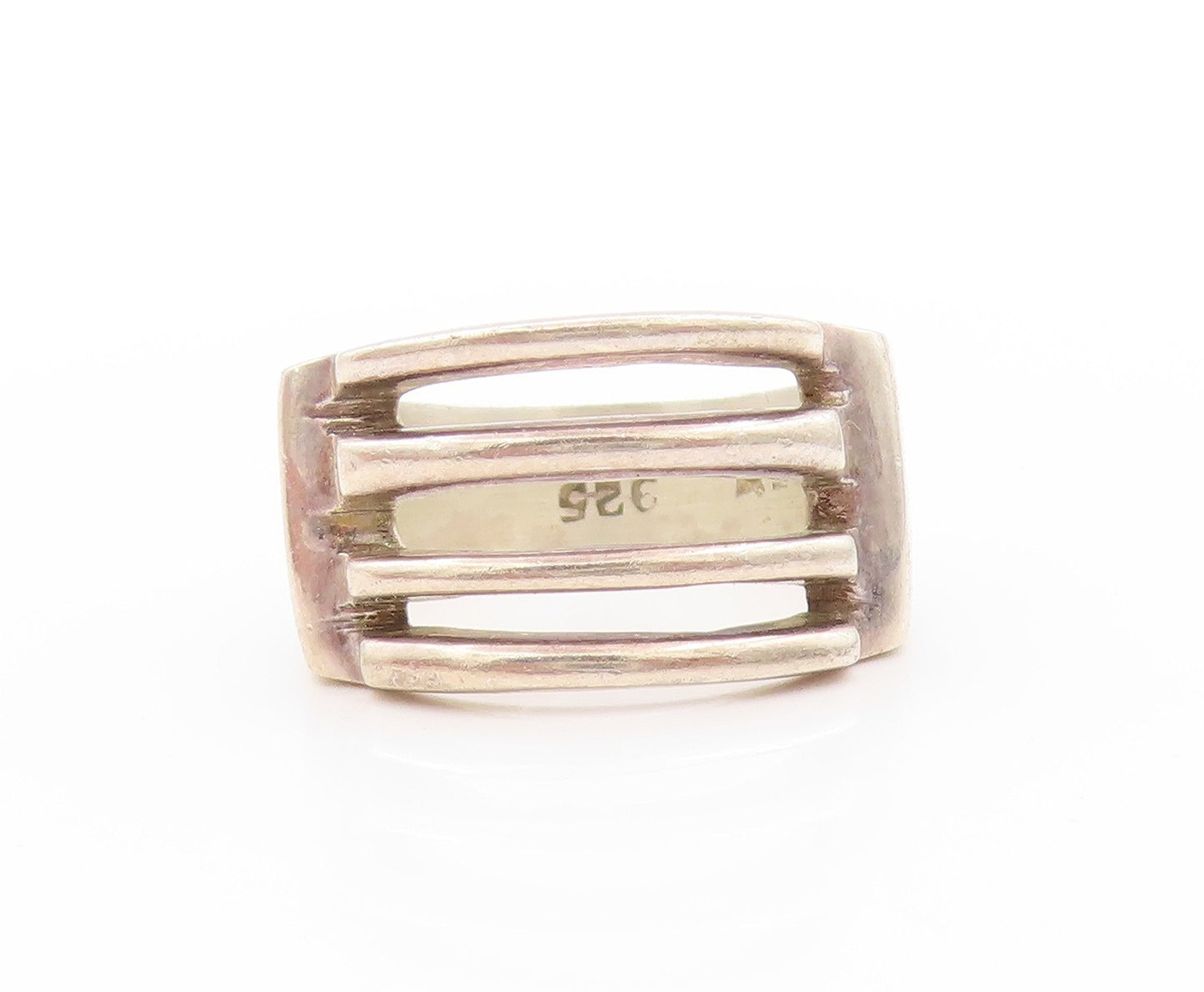 925 Sterling Silver Vintage Ring Minimalist Cutout Tod Design  Sz 7  RG33006