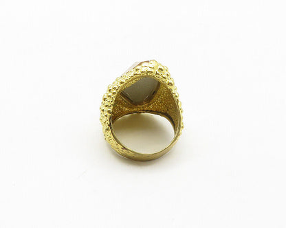 925 Sterling Silver  Faceted Topaz Gold Plated Cocktail Ring Sz 10  RG17241