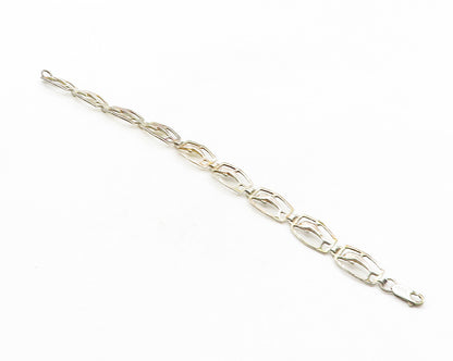 925 Sterling Silver  Vintage Leaping Dolphin Motif Link Chain Bracelet  BT4322