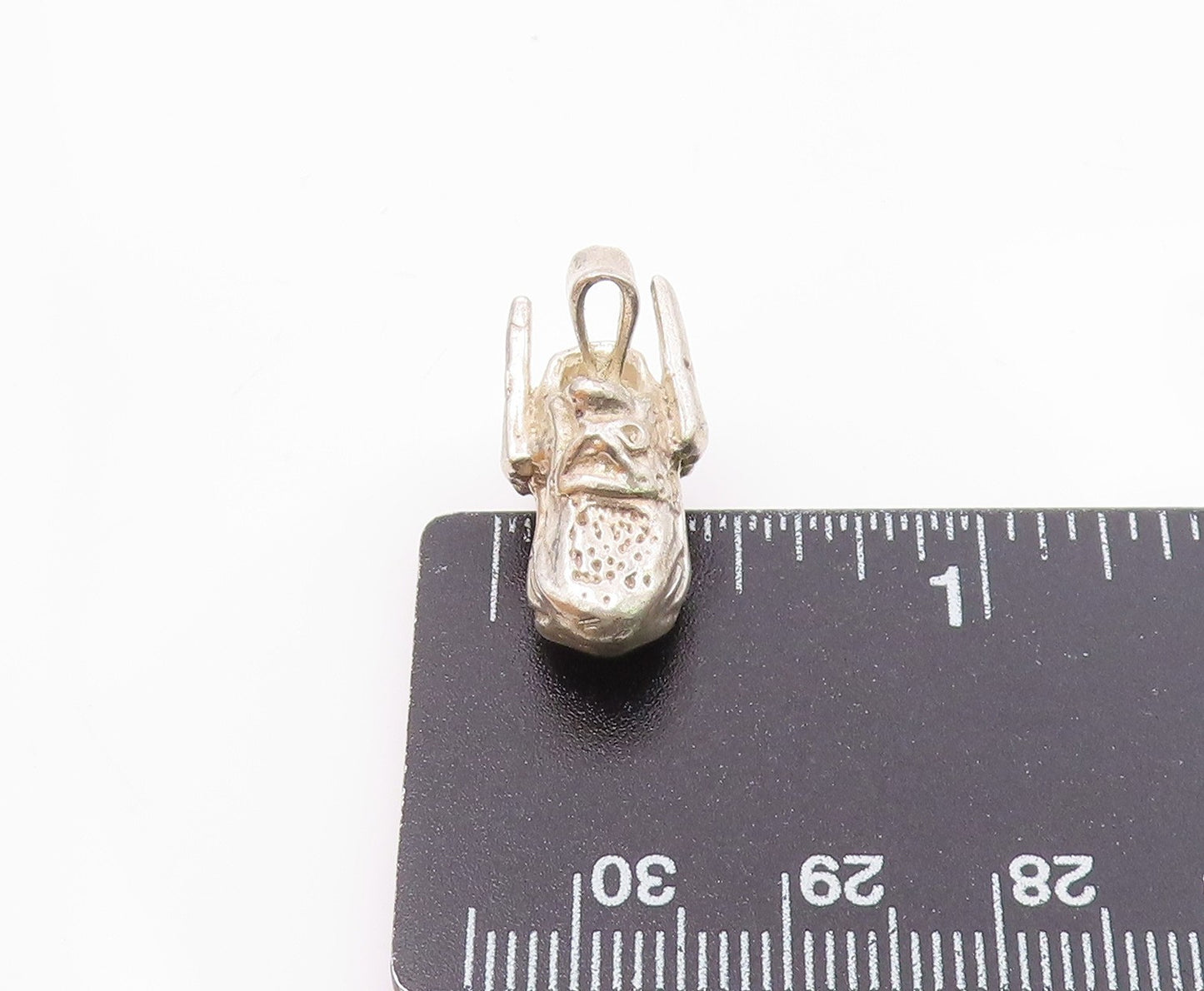 925 Sterling Silver  Vintage Shiny Winged Sneaker Shoe Pendant  PT15215