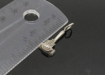 925 Sterling Silver  Vintage Antique Petite Gavel Drop Pendant  PT17369