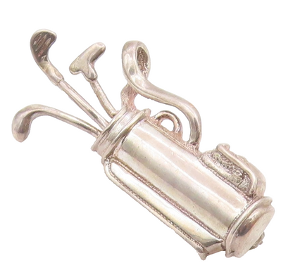 MEXICO 925 Silver  Vintage Golf Clubs & Golf Bags Sports Brooch Pin  BP10136