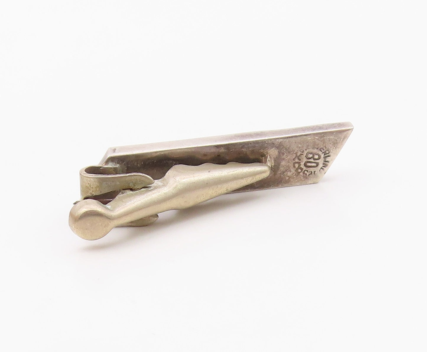 TAXCO 925 Sterling Silver  Vintage Abalone Shell Tie Clip  TR2932