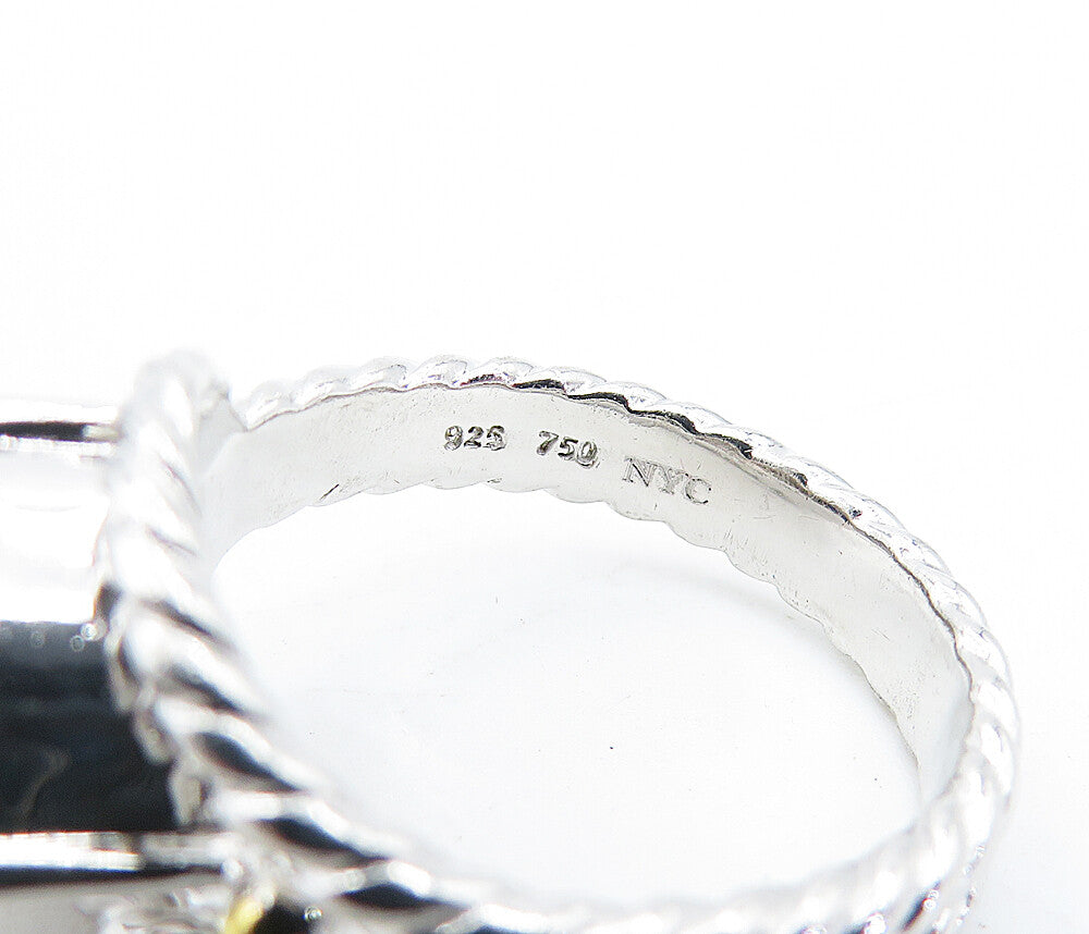 925 Sterling Silver  Tear Drop Smoky Topaz Twist Cocktail Ring Sz 7  RG3939