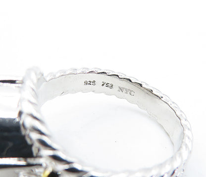925 Sterling Silver  Tear Drop Smoky Topaz Twist Cocktail Ring Sz 7  RG3939