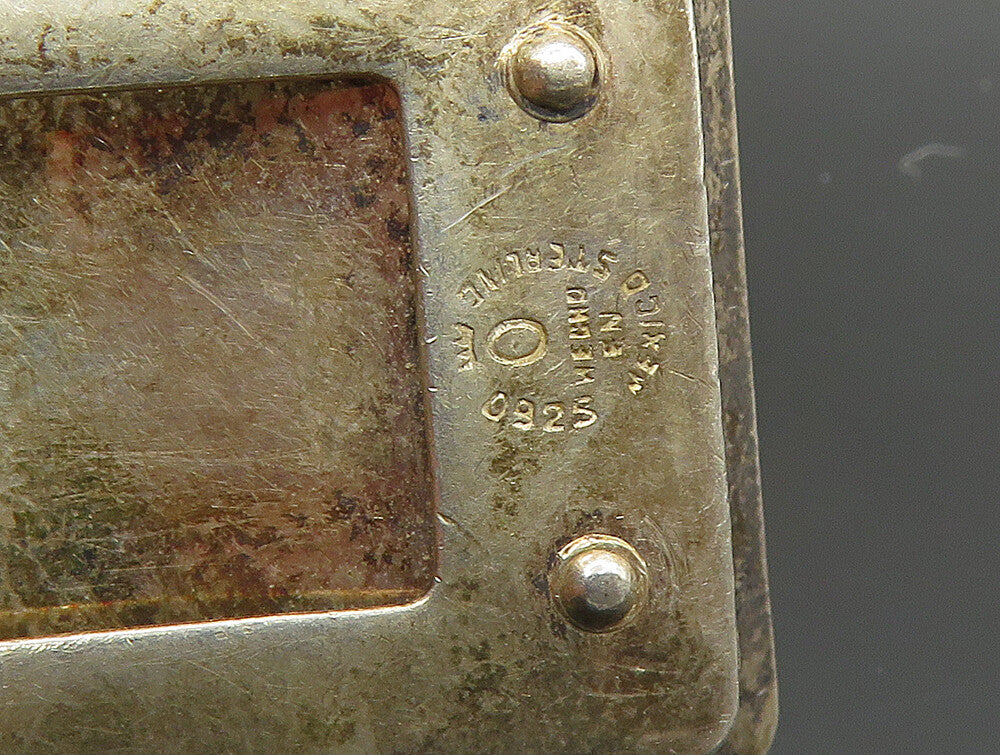 MEXICO 925 Sterling Silver Vintage Shiny Diamond Cut Pattern Money Clip TR3250