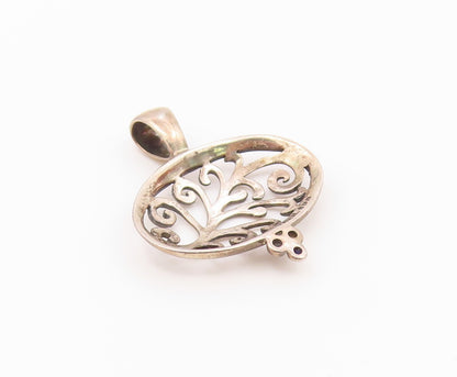 925 Sterling Silver  Vintage Openwork Vine Cutout Drop Pendant  PT21413