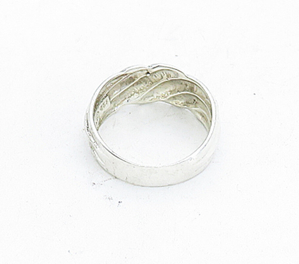 SHUBE 925 Sterling Silver  Vintage Shiny Fluted Swirl Band Ring Sz 8.5  RG4605