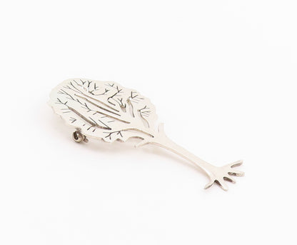 925 Sterling Silver Vintage Brooch Pin Solid Designer Cutout Tree  BP11685
