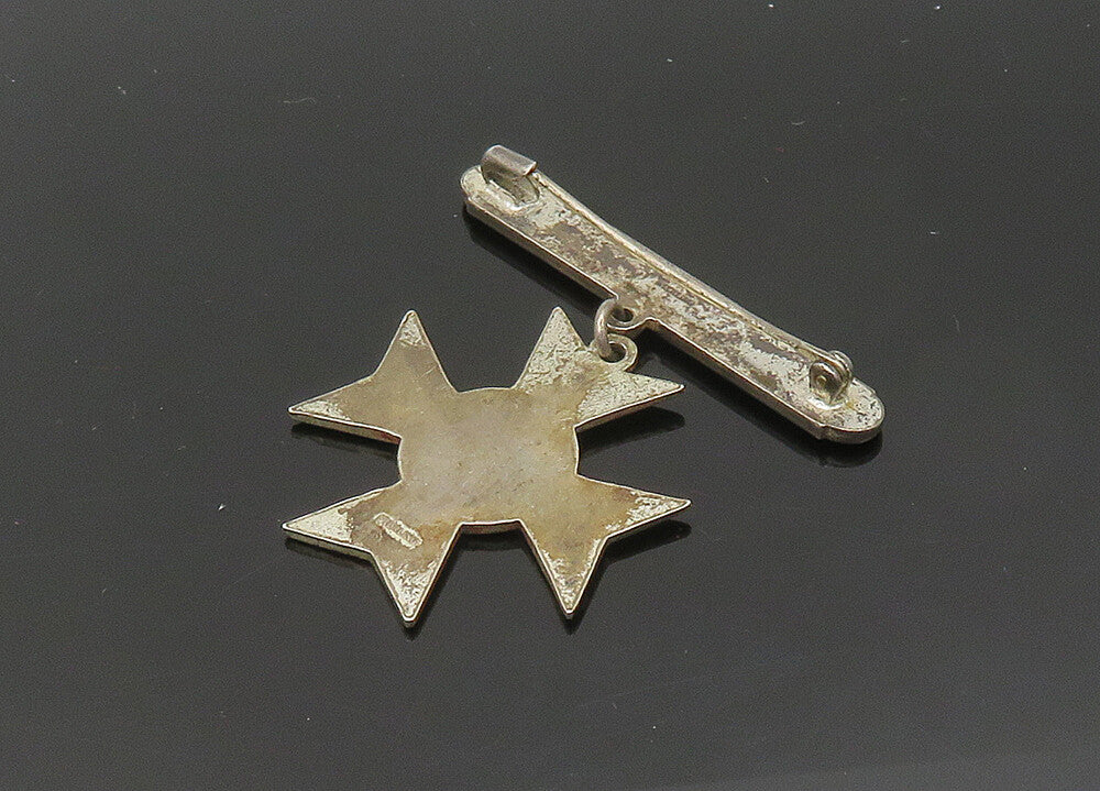 925 Sterling Silver  Vintage Dark Tone Sharp Shooter Cross Brooch Pin  BP8115