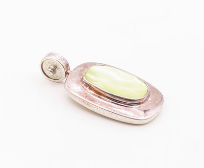ESPO SIG 925 Silver  Vintage Faceted Mother Of Pearl Cutout Pendant  PT17720