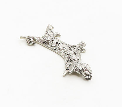925 Sterling Silver  Vintage Sparkling Terrier Dog Motif Pendant  PT13342