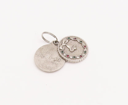 925 Sterling Silver Vintage Pendant Religious Carved Mother Mary Coins  PT23123