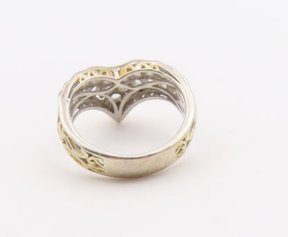 925 Sterling Silver Vintage Ring MICHAEL VALITUTTI CZ V Shape Band Sz 10 RG36521