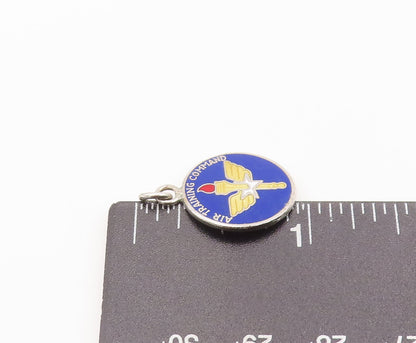 925 Sterling Silver Vintage Pendant Blue Enameled Air Training Badge  PT22699