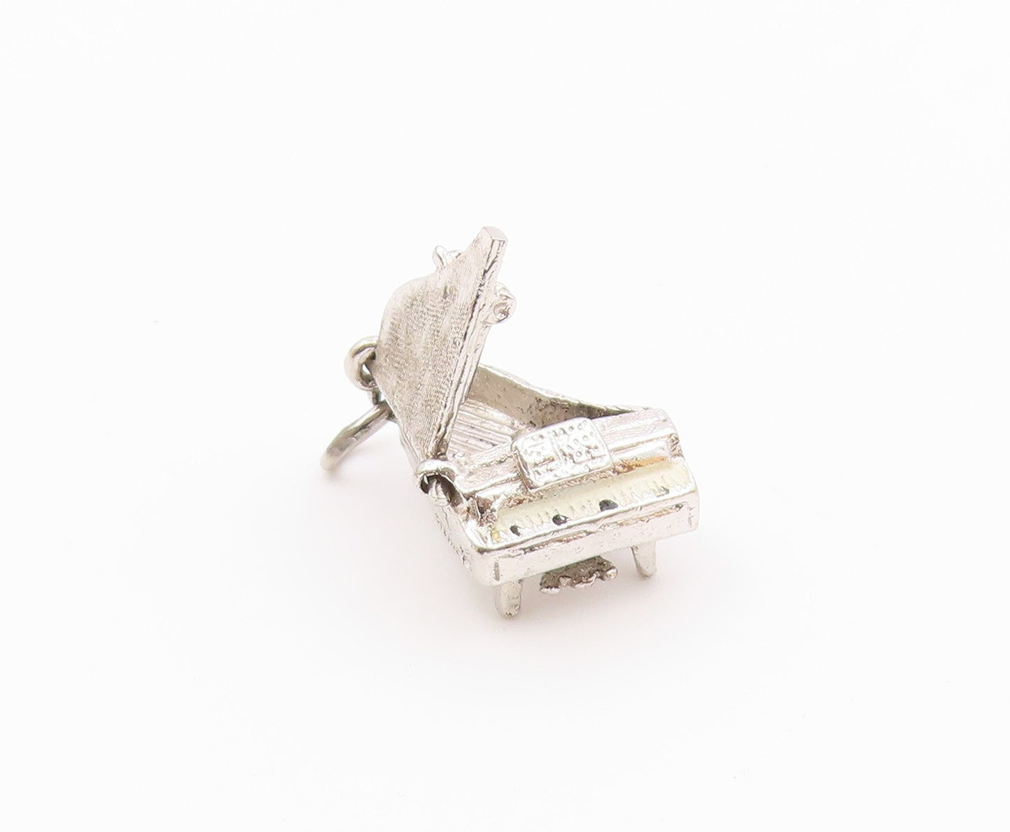 925 Sterling Silver  Vintage Shiny Petite Grand Piano Pendant (OPENS)  PT16411