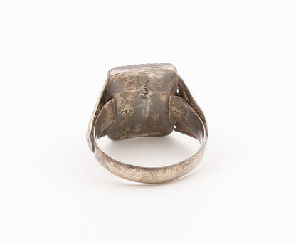 925 Sterling Silver Vintage Ring REX ABEITA NAVAJO Onyx Band  Sz 10.5  RG36620
