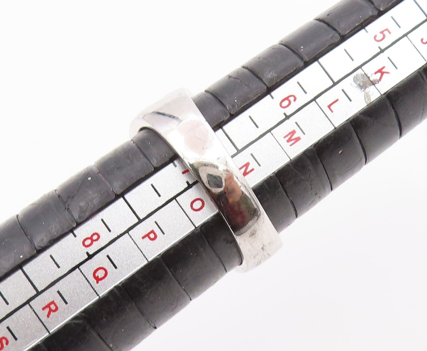 925 Sterling Silver Vintage Ring Modernist CZ Abstracr Wrap Band  Sz 7  RG35637