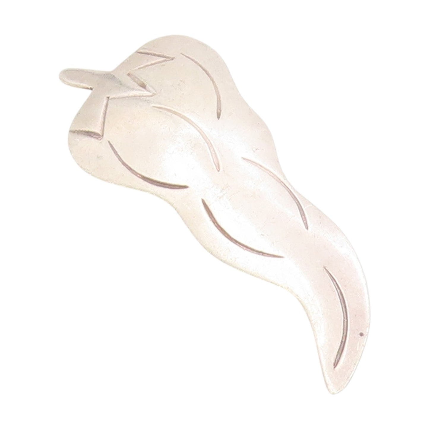 925 Sterling Silver Vintage Brooch Pin Etched Designer Chilli Pepper  BP12237