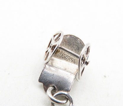 MEXICO 925 Sterling Silver  Vintage Petite Carriage Seat Drop Pendant  PT6947