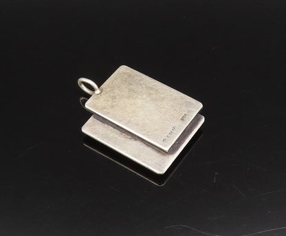 ERWIN PEARL 925 Silver  Vintage Modernist Double Square Figure Pendant PT21821