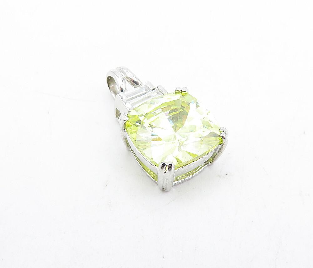 ROSS SIMON 925 Sterling Silver  Green & White Cubic Zirconia Pendant  PT3610
