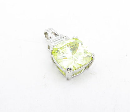 ROSS SIMON 925 Sterling Silver  Green & White Cubic Zirconia Pendant  PT3610
