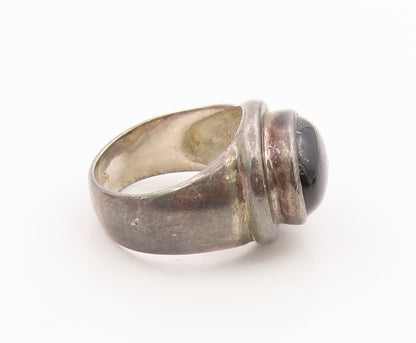 925 Sterling Silver Vintage Ring ESPO SIG Cabochon Onyx Band  Sz 10  RG36258