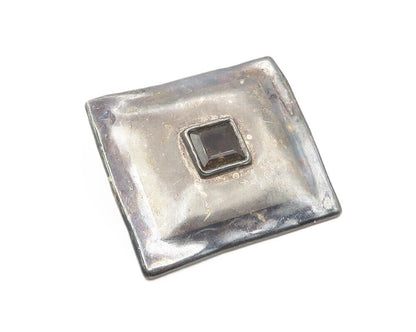 BAT AMI 925 Sterling Silver  Vintage Smoky Topaz Oxidized Brooch Pin  BP4468
