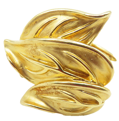 ROSS SIMON 925 Sterling Silver Gold Plated Floral Leaves Band Ring Sz 7  RG12066