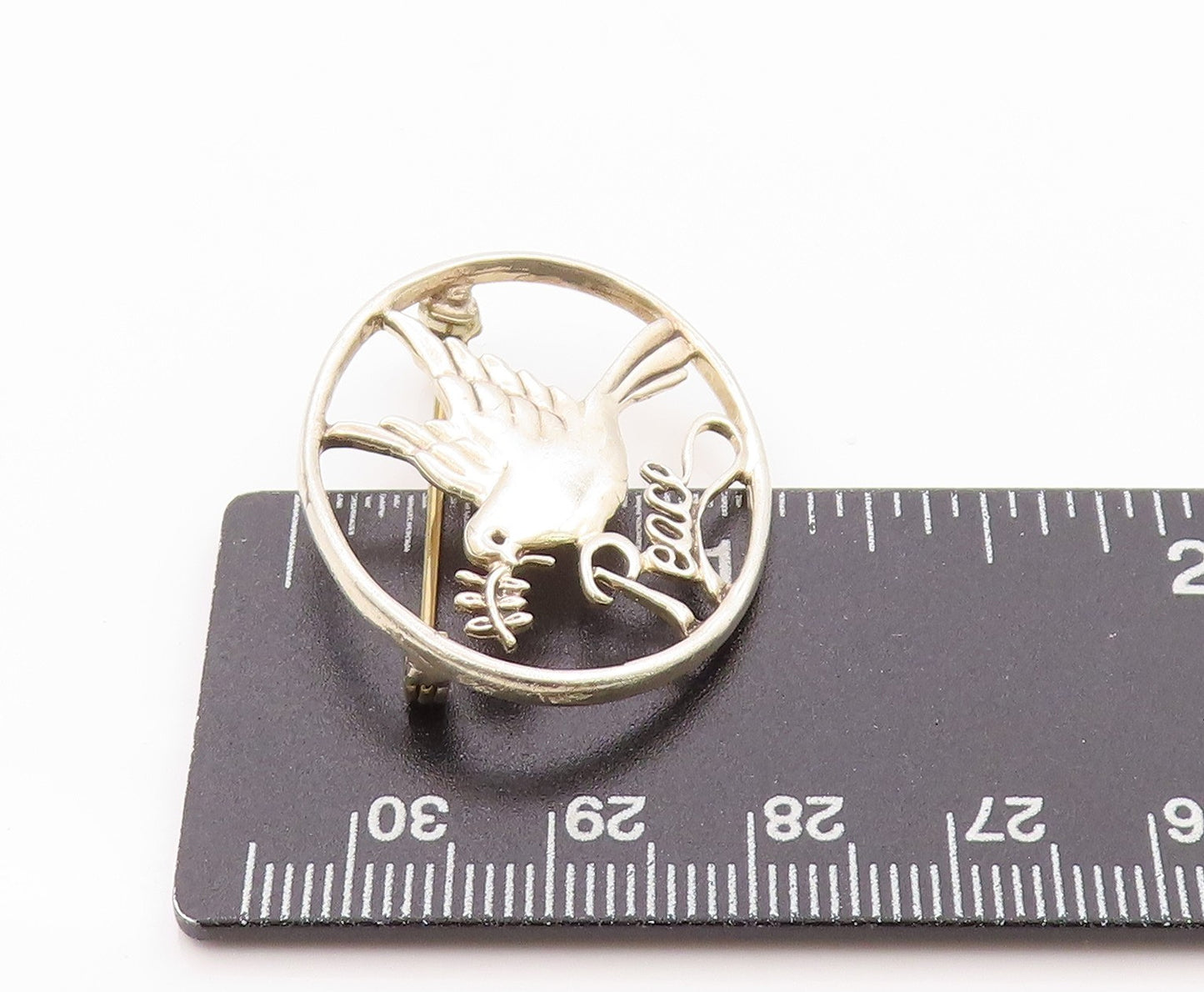 925 Sterling Silver Vintage Brooch Cutout Dove Of Peace  BP11648