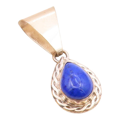 CAROL FELLEY 925 Silver  Vintage Lapis Lazuli Tear Drop Pendant  PT16902