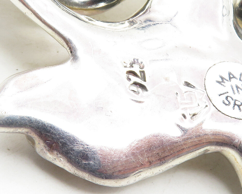 ISRAEL 925 Sterling Silver  Vintage Dramatic Theater Masks Brooch Pin  BP3999