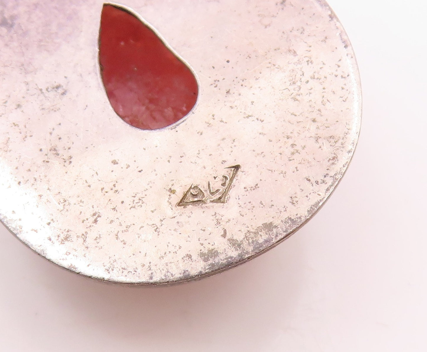 925 Sterling Silver  Vintage Cabochon Cut Quartz Tear Drop Pendant  PT11050
