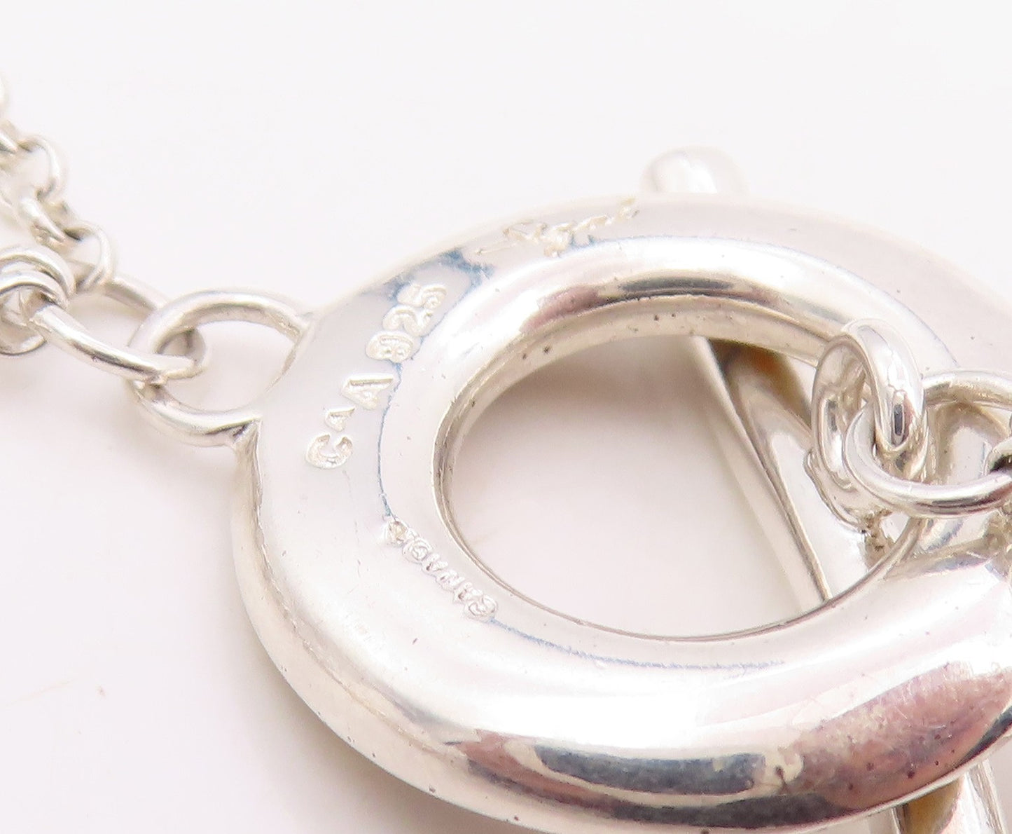 925 Sterling Silver Vintage Necklace DAVID SIGAL Enameled Leopard Toggle  NE4762