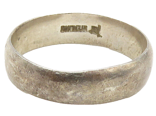 POST BELL TRADING 925 Silver  Vintage Minimalist Smooth Band Ring Sz 5 RG15541