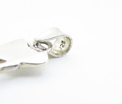 925 Sterling Silver  Vintage Shiny Figure Holding Love Heart Pendant  PT5247