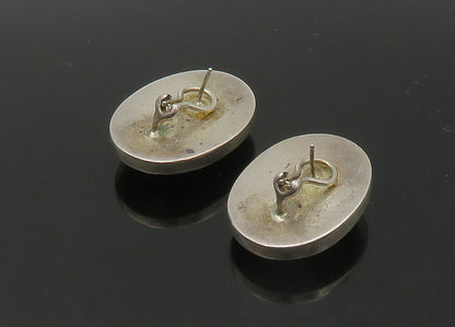 DESIGNER 925 Silver  Vintage Mother Of Pearl Oval Drop Earrings  EG11167