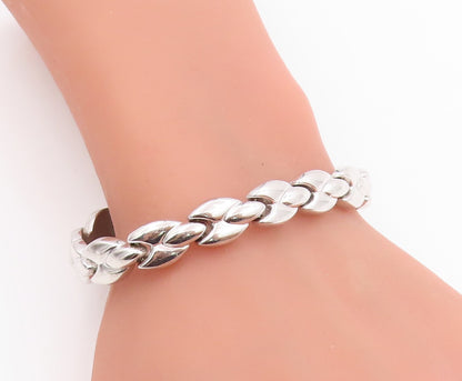925 Sterling Silver Vintage Bracelet Intertwined Polished Link Chain   BT11476