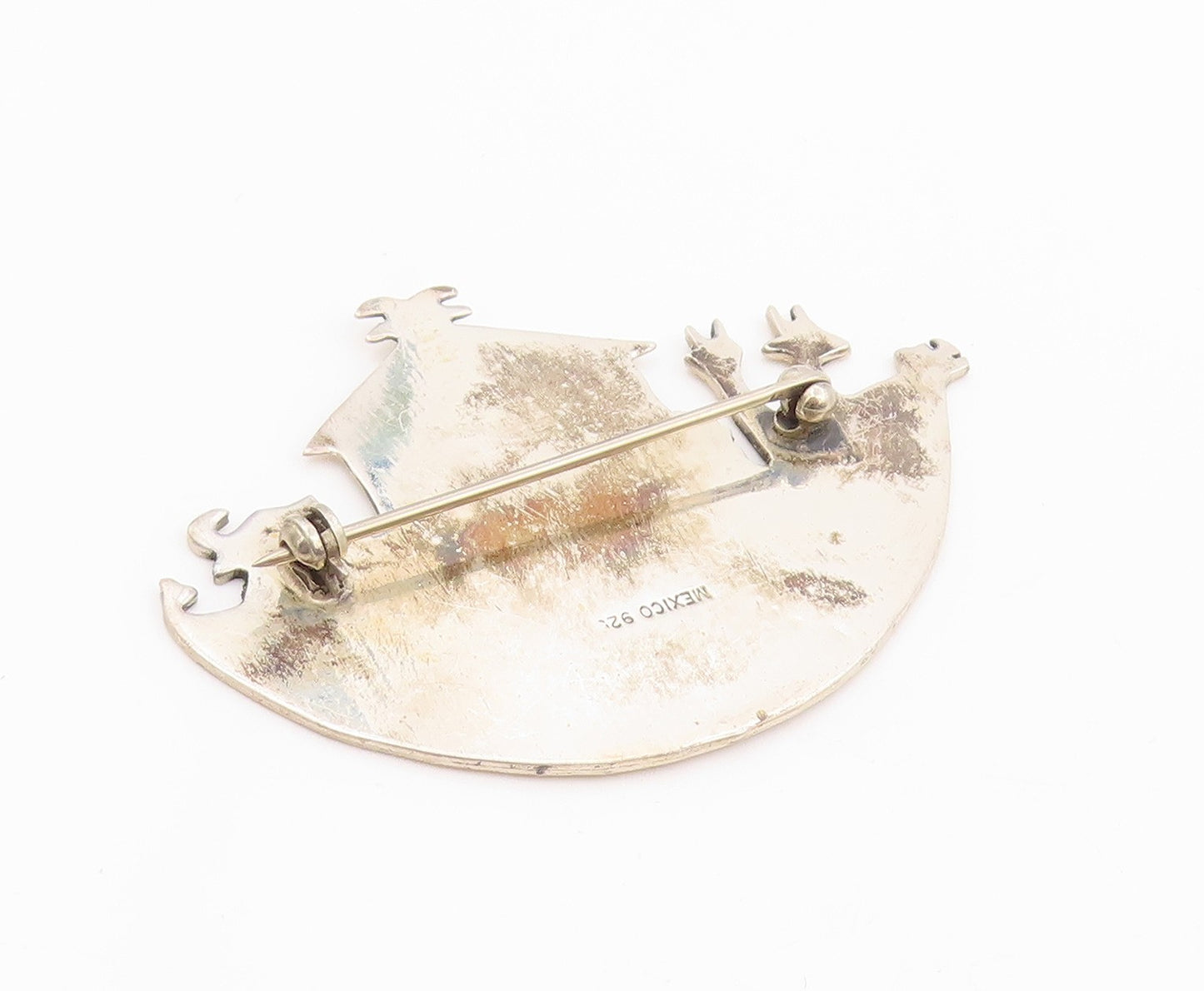 925 Sterling Silver Vintage Brooch Pin MEXICO Noah's Ark Animal Figure  BP12498