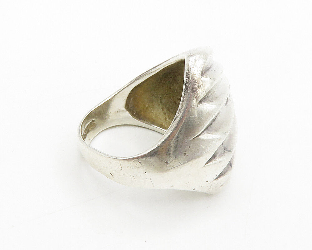 ESPO 925 Sterling Silver  Vintage Scalloped Shiny Band Ring Sz 6  RG13919