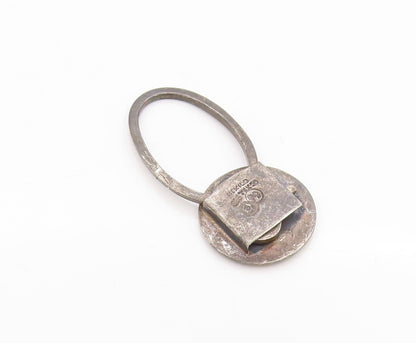 925 Sterling Silver Vintage Key Chain MEXICO Dark Tone H Monogram Ring  TR3950
