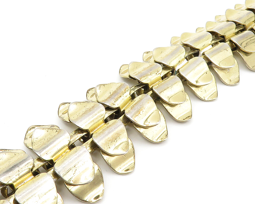 NAPIER 925 Sterling Silver Vintage Rare Floral Leaf Motif Chain Bracelet  BT6792