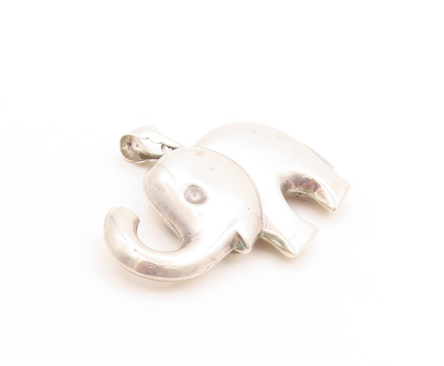 925 Sterling Silver Vintage Pendant Solid Good Luck Baby Elephant Charm  PT25091