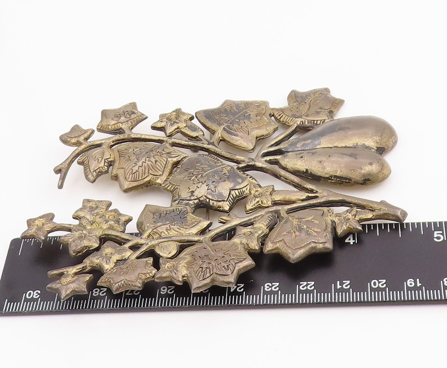 925 Sterling Silver Vintage Brooch Pin RAFEL MELENDEZ MEXICO Foliage  BP12482