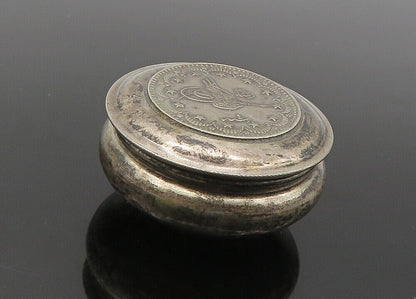 ISRAEL 925 Sterling Silver  Vintage Oxidized Star Pattern Container  TR3005