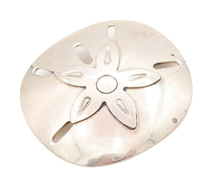 925 Sterling Silver Vintage Brooch Pin MEXICO Floral Carved Shield  BP10843