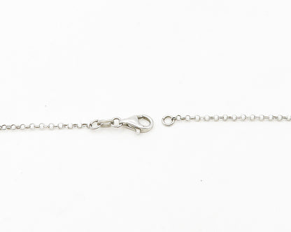 925 Sterling Silver  Vintage Shiny Floral Leaf Vine Chain Necklace  NE3056