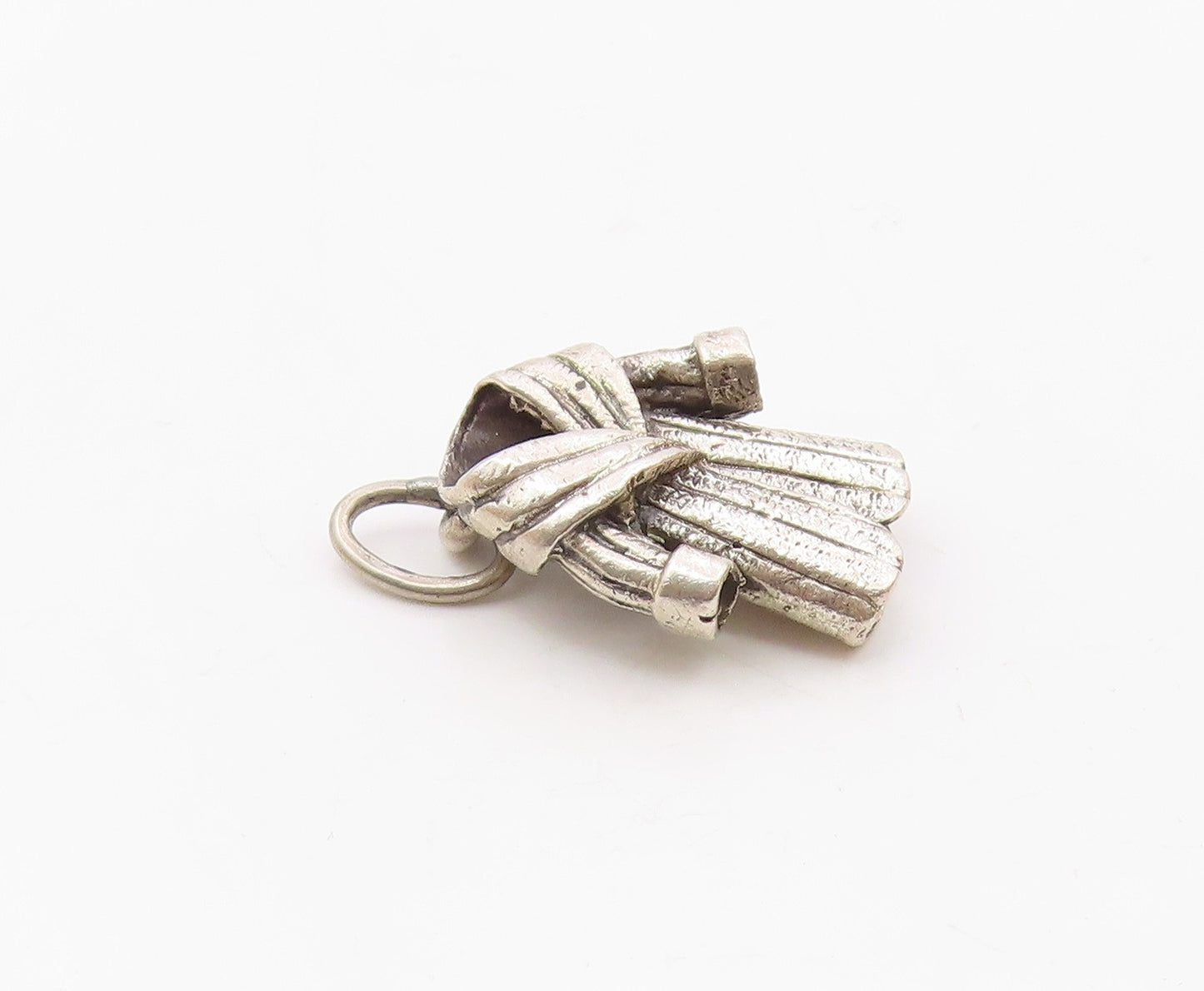 925 Sterling Silver  Vintage Sculpted Winter Coat Motif Pendant  PT21365
