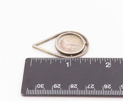 925 Sterling Silver Vintage Pendant Israel Coin Open Teardrop Charm  PT25999